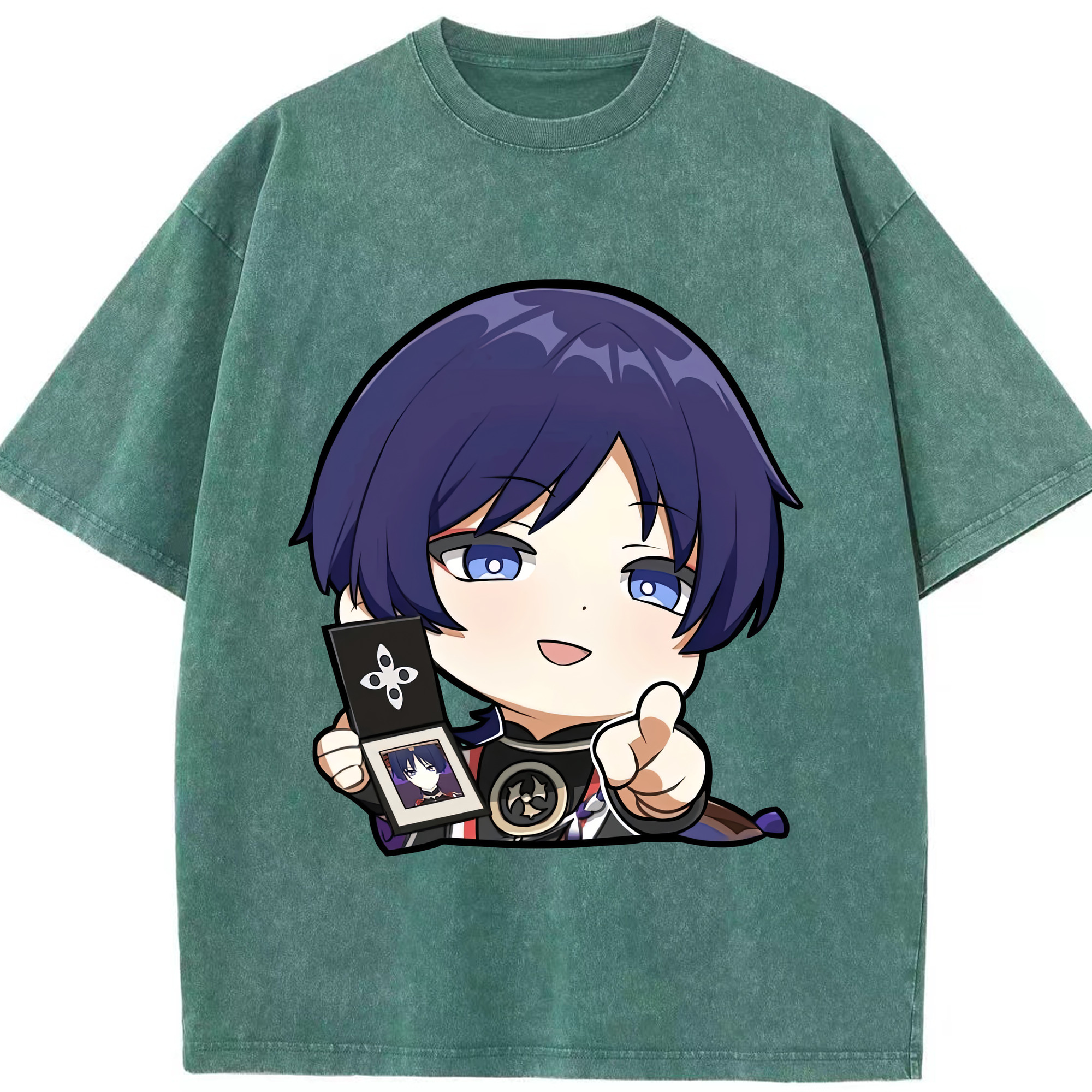 げんし神 さんペい genshin Sanpei 綿100% ヴィンテージ風 半袖Tシャツ（フロントプリント）